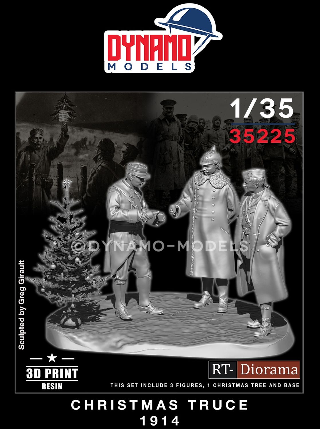35225 - Christmas Truce 1914 (include 3 figures + RT Diorama Tree) - 1:35