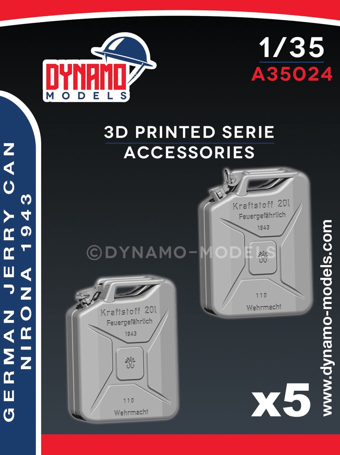 A35024 - German Jerry Can ‘’Nirona’’ 1943 (5x open cap/5x closed cap) - 1:35