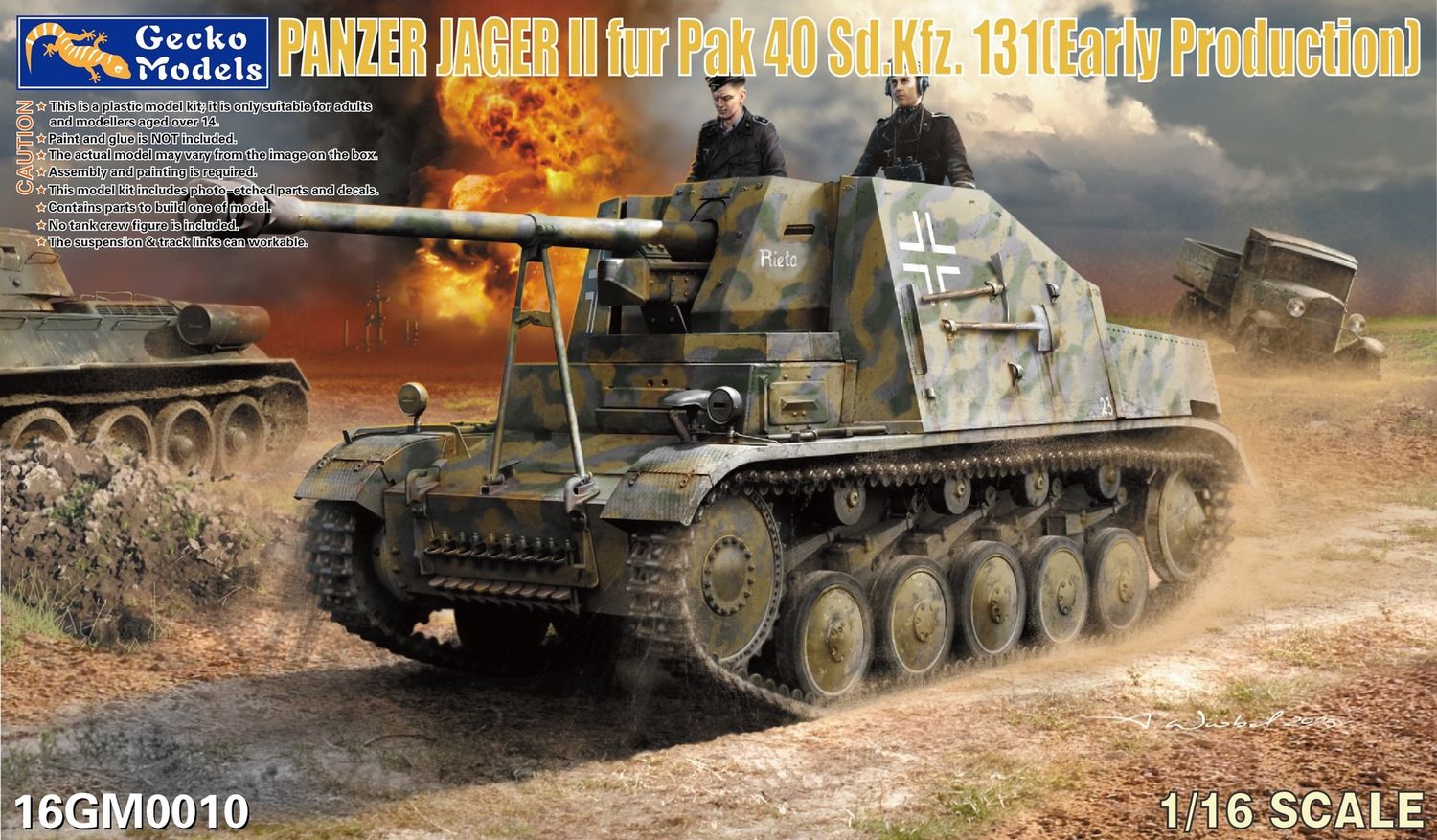 16GM0010 - Panzer Jager II fur Pak 40 Sd.Kfz. 131 (Early Production) - 1:16