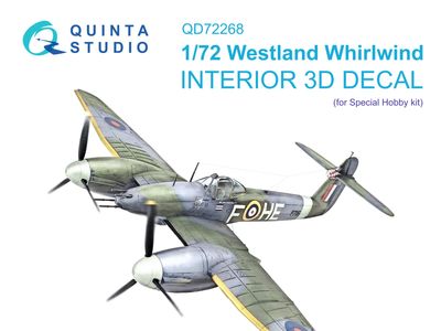 QD72268 - Westland Whirlwind 3D-Printed &amp; coloured Interior on decal paper (Special Hobby) - 1:72