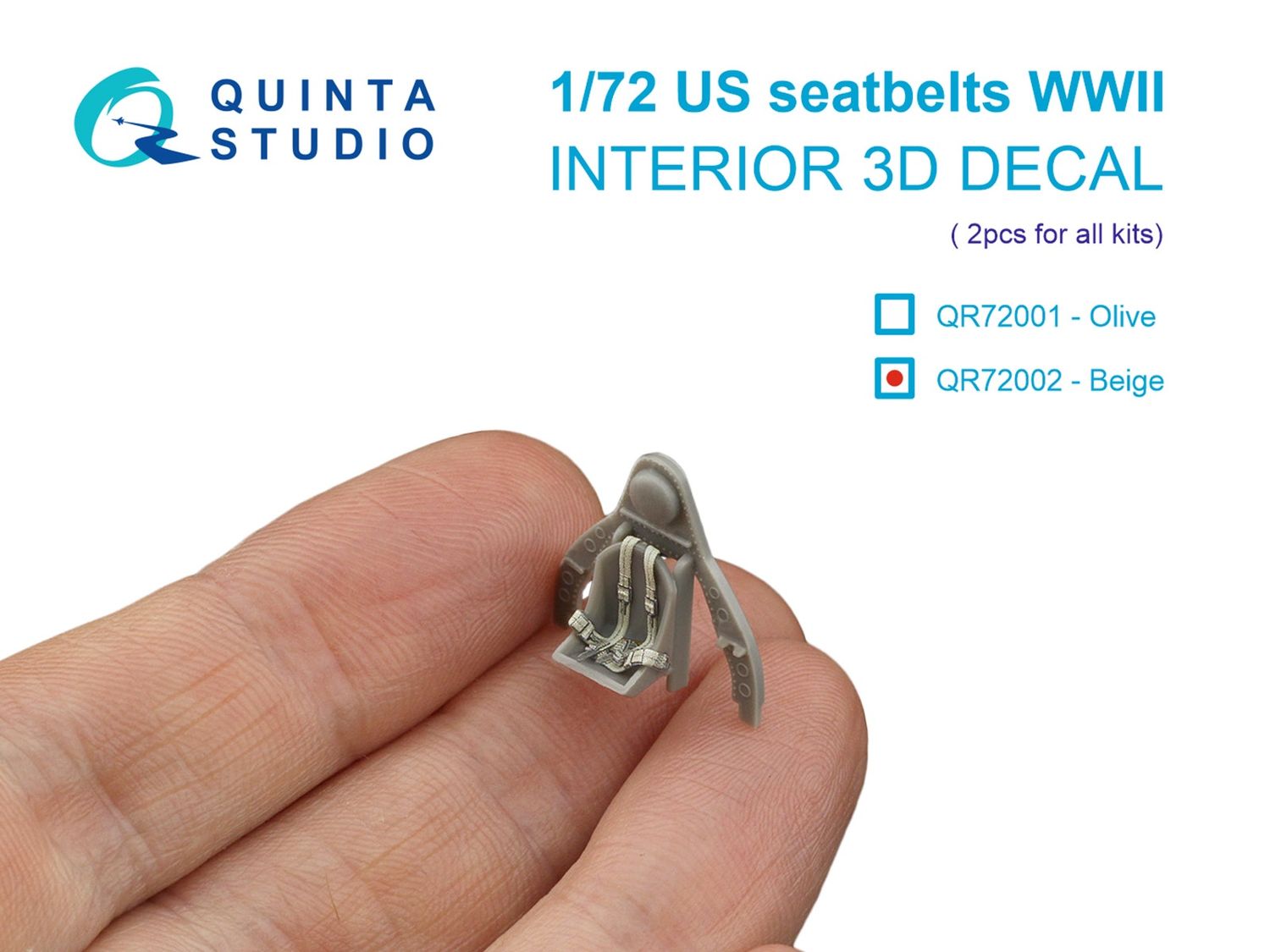 QR72002 - WWII US Seatbelts, Beige color (for 2 seats) (All kits) - 1:72