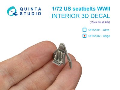 QR72002 - WWII US Seatbelts, Beige color (for 2 seats) (All kits) - 1:72