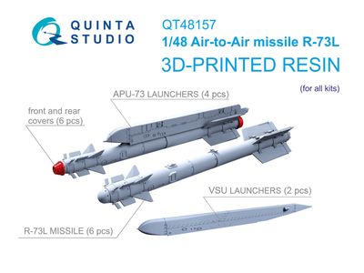 QT48157 - R-73L Air-to-Air Missiles with Launchers, 6 pcs (for all kits) - 1:48