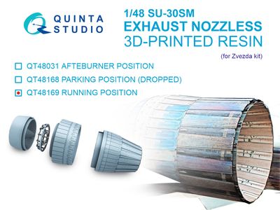 QT48169 - Su-30SM Exhaust Nozzles (Engines Running) (Zvezda) - 1:48