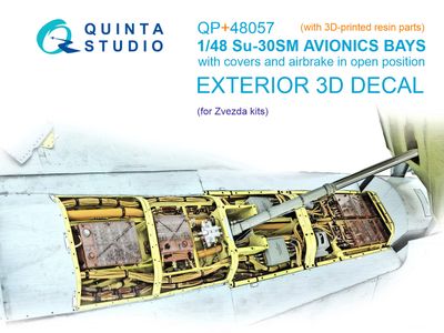 QP+48057 - Su-30SM Air Brake Bay with Avionics &amp; Circuit Breaker Panels (Zvezda) (with 3D-printed resin parts)  - 1:48