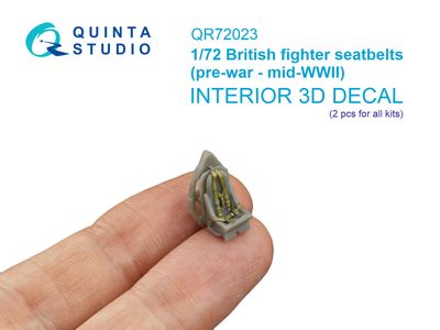 QR72023 - British Fighter Seatbelts, Pre-war - mid WWII (for 2 seats) (All kits) - 1:72