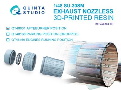 QT48031 - Su-30SM Exhaust Nozzles (Afterburner Position) (Zvezda) - 1:48