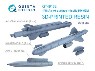 QT48162 - KH-59М Air-to-surface Missiles with Launchers and Targeting Pod, 2 pcs (for all kits) - 1:48