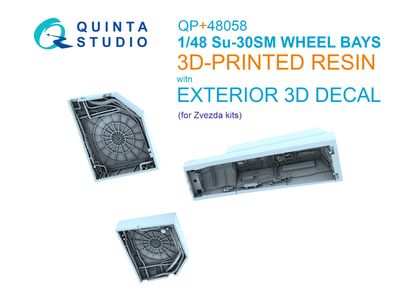 QP+48058 - Su-30SM Complete Wheel Wells (Zvezda) (with 3D-printed resin parts)  - 1:48