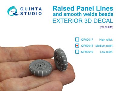 QP00018 - Raised panel lines and smooth welds, Medium relief (for all kits)