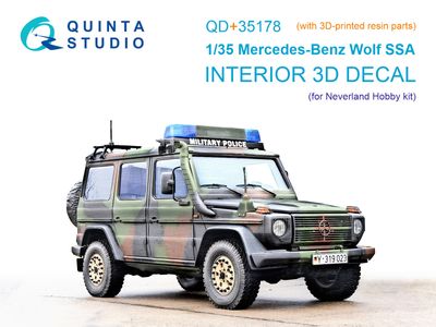 QD+35178 - Mercedes-Benz Wolf SSA 3D-Printed &amp; coloured Interior on decal paper (Neverland Hobby) (with 3D-printed resin parts)  - 1:35