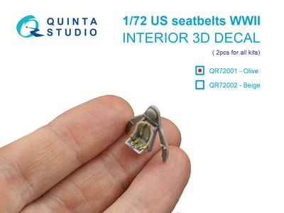 QR72001 - WWII US Seatbelts, Olive color (for 2 seats) (All kits) - 1:72