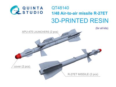 QT48140 - R-27ET Air-to-Air Missiles with Launchers, 2 pcs (for all kits) - 1:48