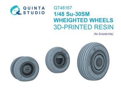 QT48167 - Su-30SM Wheels set with weighted tires (Zvezda) - 1:48