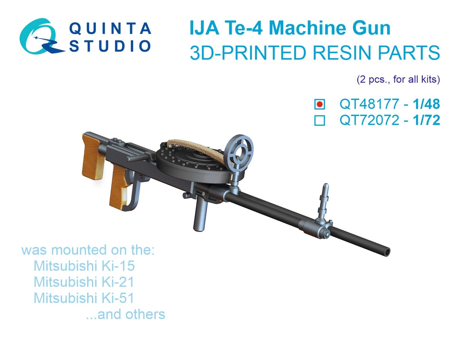 QT48177 - Te-4, WWII IJA Machine Gun, 2 pcs (for all kits) - 1:48