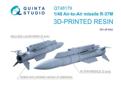 QT48179 - R-37M Air-to-Air Missiles with Launchers, 2 pcs (for all kits) - 1:48