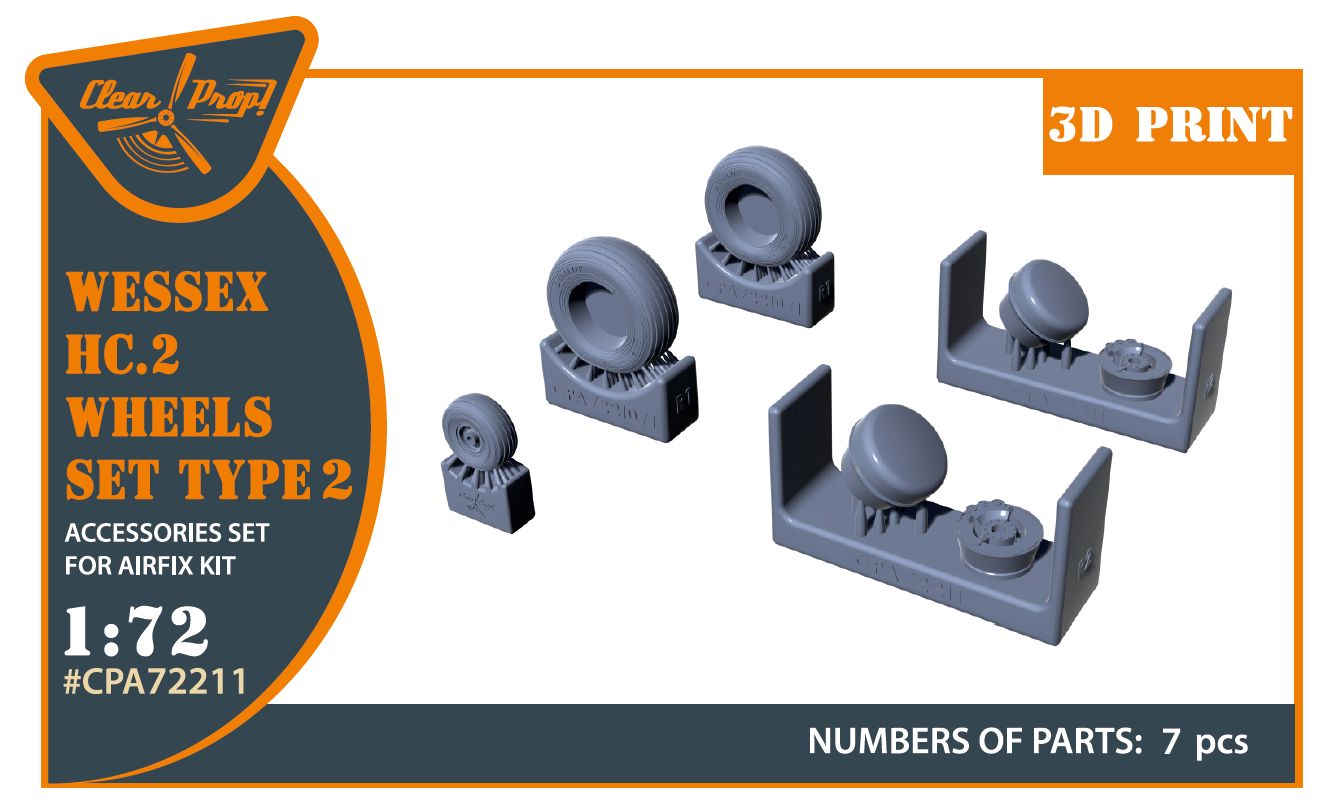CPA72211 - Wessex HC.2 Wheels set type 2 for Airfix kit - 1:72