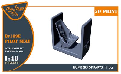 CPA48111 - Bf-109E Pilot seat with safety belts for Wingsy Kits - 1:48