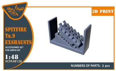 CPA48126 - Spitfire Tr.9 Exhausts for Airfix kit - 1:48