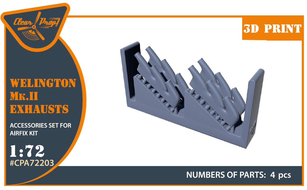 CPA72203 - Welington Mk.II Exhausts for Airfix kit - 1:72