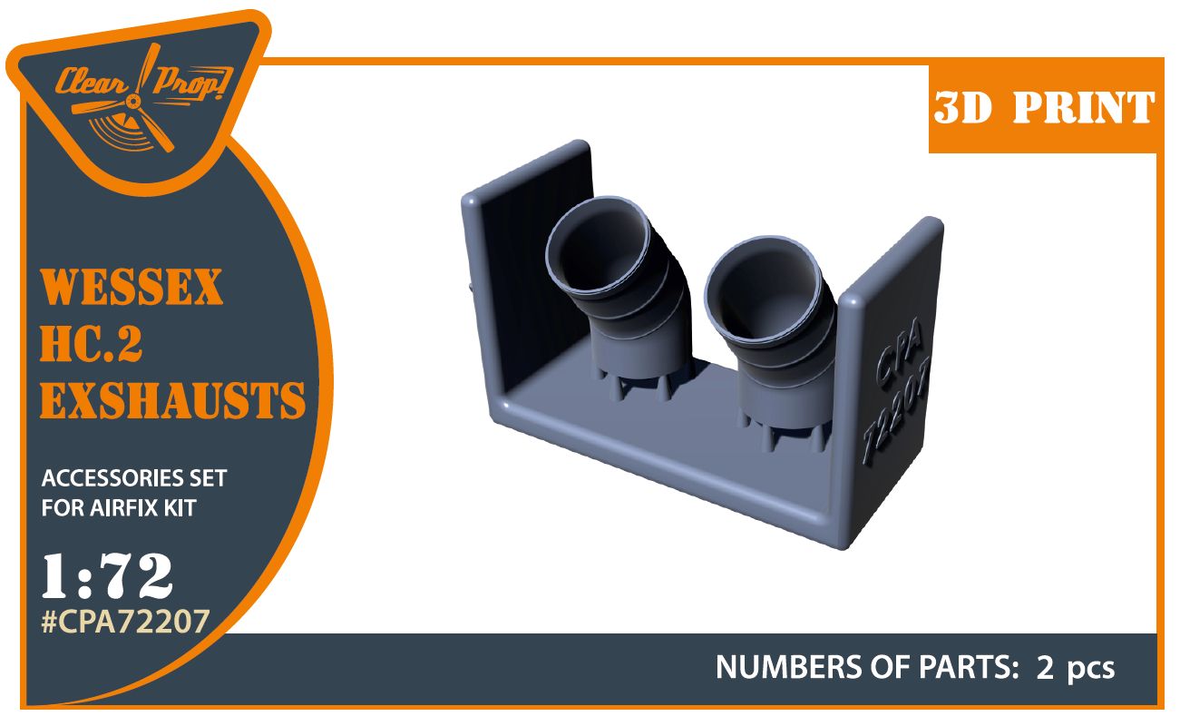 CPA72207 - Wessex HC.2 Exhausts for Airfix kit - 1:72