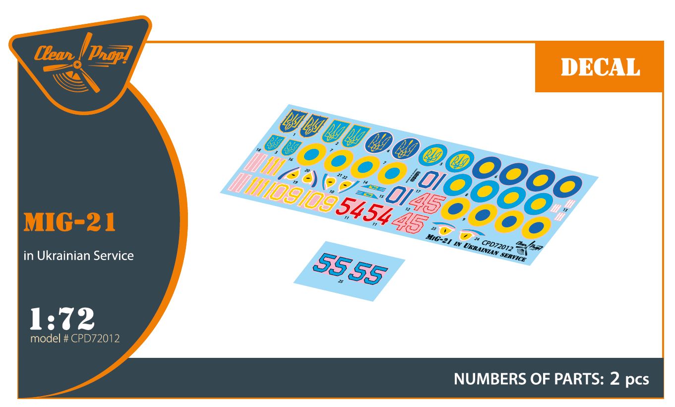 CPD72012 - MiG-21 in Ukrainian Service decal set - 1:72