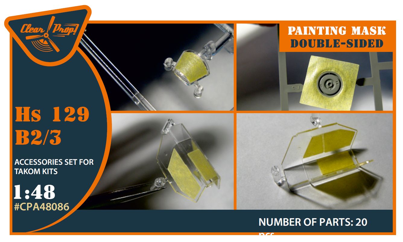 CPA48086 - Hs 129 B2/3 double-sided painting mask for Takom kits - 1:48