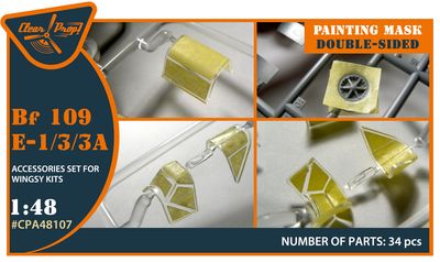 CPA48107 - Bf-109E-1/3/3a double-sided painting mask for Wingsy Kits - 1:48