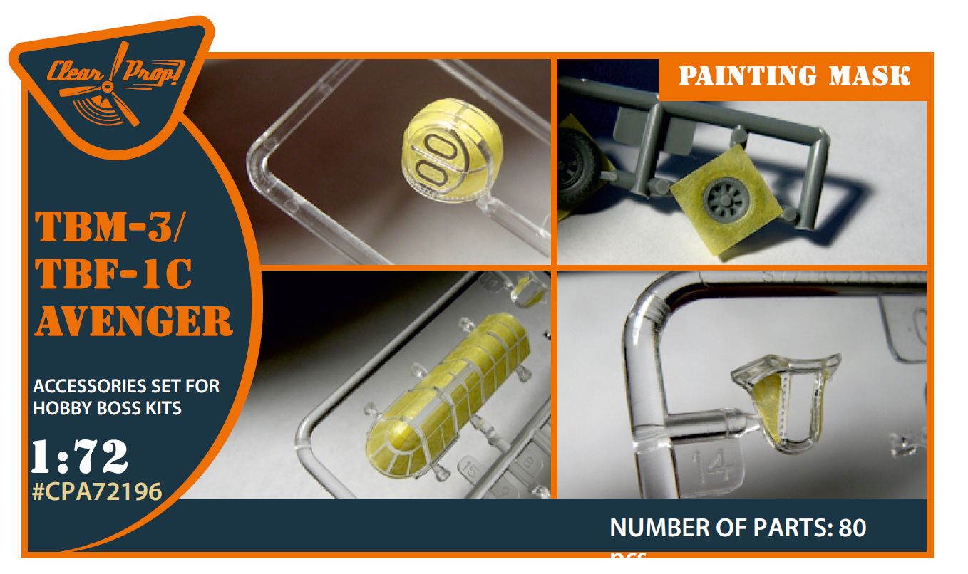 CPA72196 - TBM-3/TBF-1C Avenger painting mask for Hobby Boss kits - 1:72