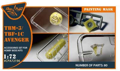 CPA72196 - TBM-3/TBF-1C Avenger painting mask for Hobby Boss kits - 1:72