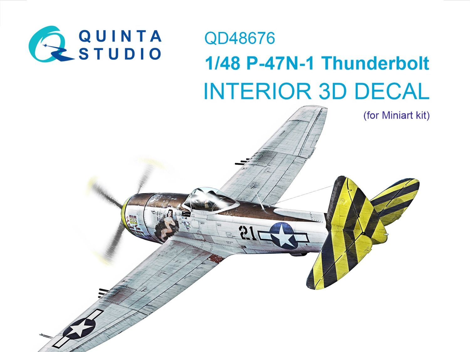 QD48676 - P-47N-1 Thunderbolt 3D-Printed &amp; coloured Interior on decal paper (Miniart) - 1:48