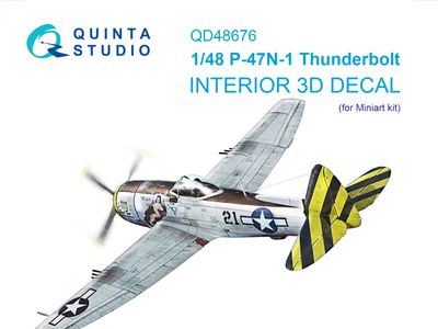 QD48676 - P-47N-1 Thunderbolt 3D-Printed &amp; coloured Interior on decal paper (Miniart) - 1:48