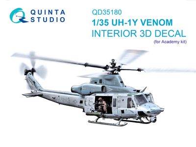 QD35180 - UH-1Y 3D-Printed &amp; coloured Interior on decal paper (Academy) - 1:35