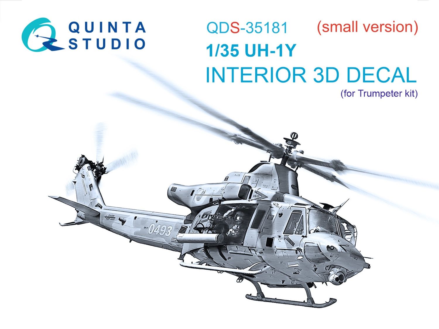 QDS-35181 - UH-1Y 3D-Printed &amp; coloured Interior on decal paper (Trumpeter) - Small version - 1:35