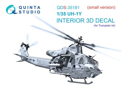 QDS-35181 - UH-1Y 3D-Printed &amp; coloured Interior on decal paper (Trumpeter) - Small version - 1:35