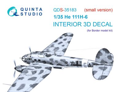 QDS-35183 - He 111H-6 3D-Printed &amp; coloured Interior on decal paper (Border Model) - Small version - 1:35
