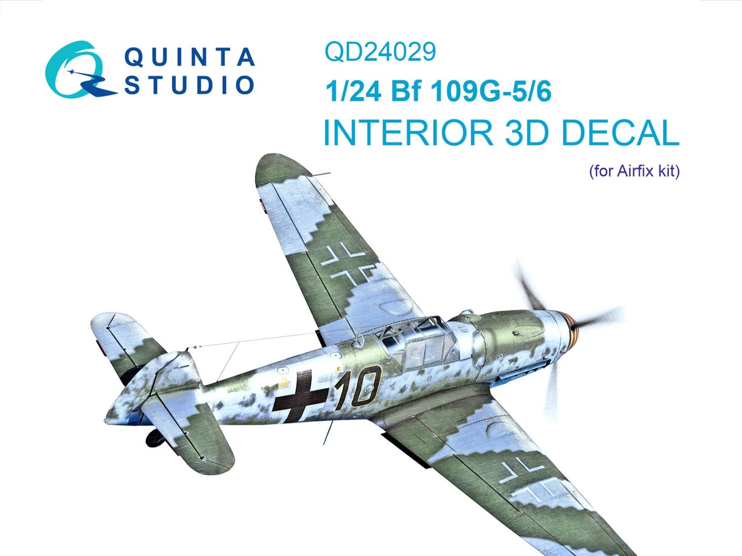 QD24029 - Bf 109G-5/Bf 109G-6 3D-Printed &amp; coloured Interior on decal paper (Airfix) - 1:24
