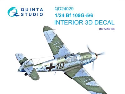 QD24029 - Bf 109G-5/Bf 109G-6 3D-Printed &amp; coloured Interior on decal paper (Airfix) - 1:24