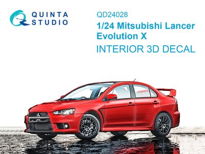 QD24028 - Mitsubishi Lancer Evolution X 3D-Printed &amp; coloured Interior on decal paper (Aoshima) - 1:24