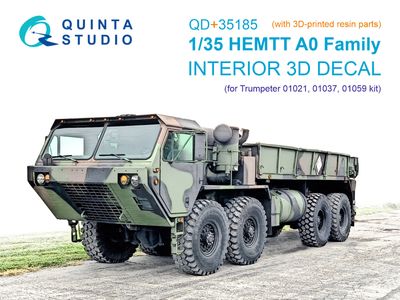 QD+35185 - HEMTT A0 Family 3D-Printed &amp; coloured Interior on decal paper (Trumpeter) (with 3D-printed resin parts) - 1:35