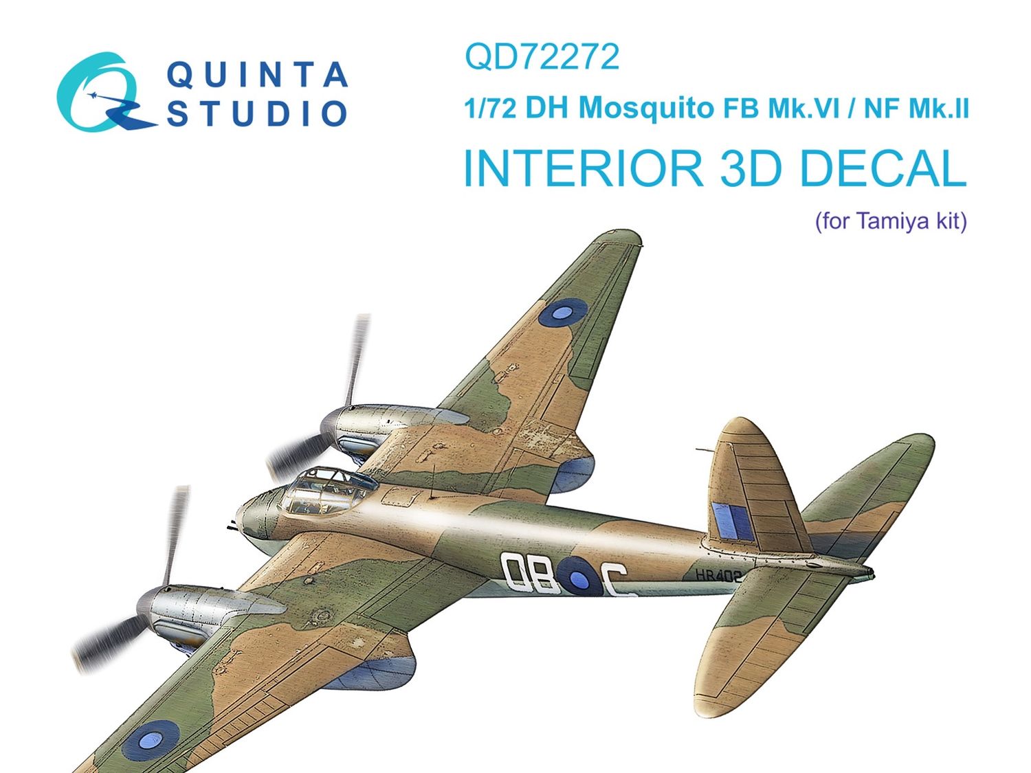 QD72272 - DH Mosquito FB Mk.VI/NF Mk.II 3D-Printed &amp; coloured Interior on decal paper (Tamiya) - 1:72