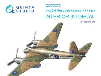 QD72272 - DH Mosquito FB Mk.VI/NF Mk.II 3D-Printed &amp; coloured Interior on decal paper (Tamiya) - 1:72