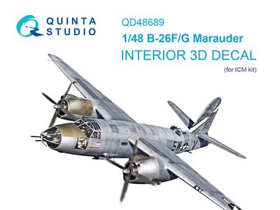 QD48689 - B-26F/B-26G Marauder 3D-Printed &amp; coloured Interior on decal paper (ICM) - 1:48