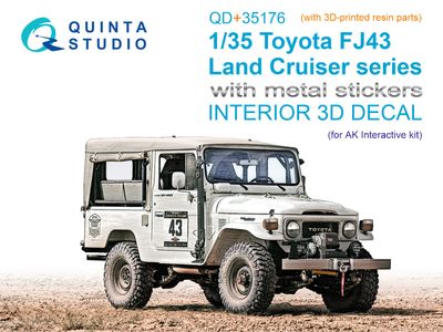 QD+35176 - Toyota FJ43 Land Cruiser series 3D-Printed &amp; coloured Interior on decal paper (AK Interactive) (with 3D-printed resin parts) - 1:35