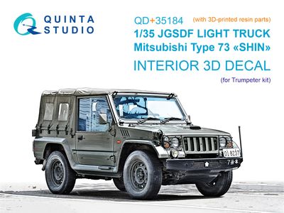 QD+35184 - JGSDF Light truck Mitsubishi Type 73 Shin 3D-Printed &amp; coloured Interior on decal paper (Trumpeter) (with 3D-printed resin parts) - 1:35