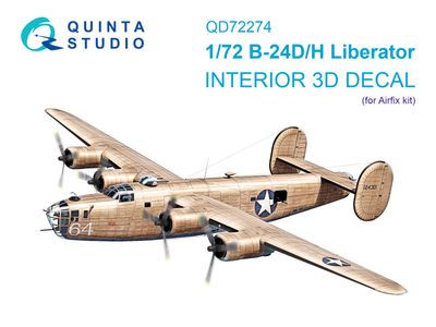 QD72274 - B-24D/B-24H Liberator 3D-Printed &amp; coloured Interior on decal paper (Airfix) - 1:72