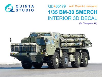 QD+35179 - BM-30 Smerch 3D-Printed &amp; coloured Interior on decal paper (Trumpeter) (with 3D-printed resin parts) - 1:35