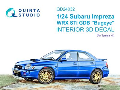 QD24032 - Subaru Impreza WRX STi GDB Bugeye 3D-Printed &amp; coloured Interior on decal paper (Tamiya) - 1:24