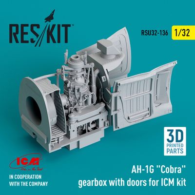 RSU32-0136 - AH-1G "Cobra" gearbox with doors for ICM kit (3D Printed) - 1:32