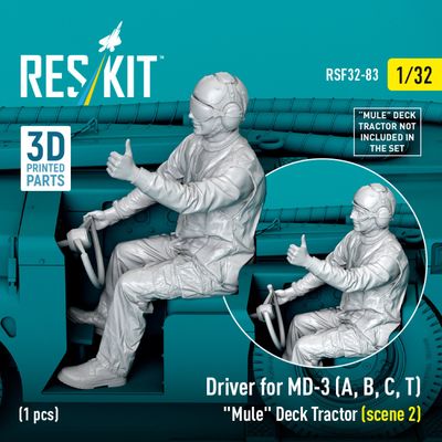 RSF32-0083 - Driver for MD-3 (A, B, C, T) "Mule" Deck Tractor (scene 2) (1 pcs) - 1:32